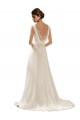 Soft Chiffon & Lace V-Neck Sleeveless Low Back Sweep Train Wedding Dress Essex
