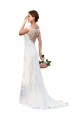 Lace Bateau Neck Sleeveless Chapel Train Sexy Wedding Dress Essex