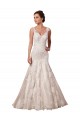 Tulle & Lace V-Neck Sleeveless Chapel Train Bridal Wedding Dress Essex