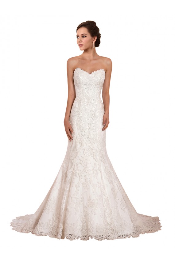 Lace Sweetheart Sleeveless Chapel Train Sexy Wedding Dress Essex