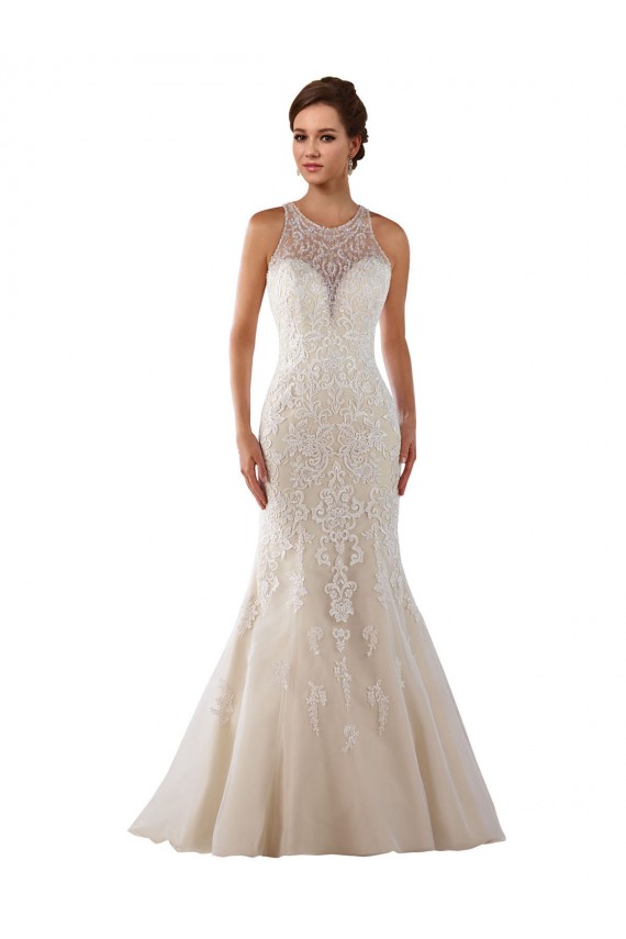 Lace Sweetheart Sleeveless Chapel Train Bridal Gown Essex