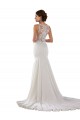 Lace & Stretch Crepe Sweetheart Sleeveless Sweep Train Modern Wedding Dress Essex
