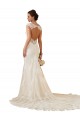 Lace Sweetheart Sleeveless Keyhole Back Chapel Train Modern Wedding Dress Essex