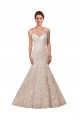 Lace Illusion Neck Cap Sleeves Chapel Train Wedding Dress Essex