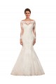 Lace Bateau Neck Long Sleeves Chapel Train Sexy Wedding Dress Essex