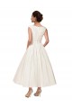 Satin V-Neck Sleeveless Ankle Length Wedding Dress Essex
