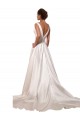 Satin V-Neck Sleeveless Chapel Train Wedding Gowns Essex
