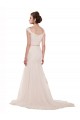 Tulle Off the Shoulder Sleeveless Chapel Train Beach Wedding Dress Essex