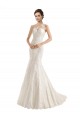 Lace Illusion Neck Sleeveless Chapel Train Wedding Dress Essex