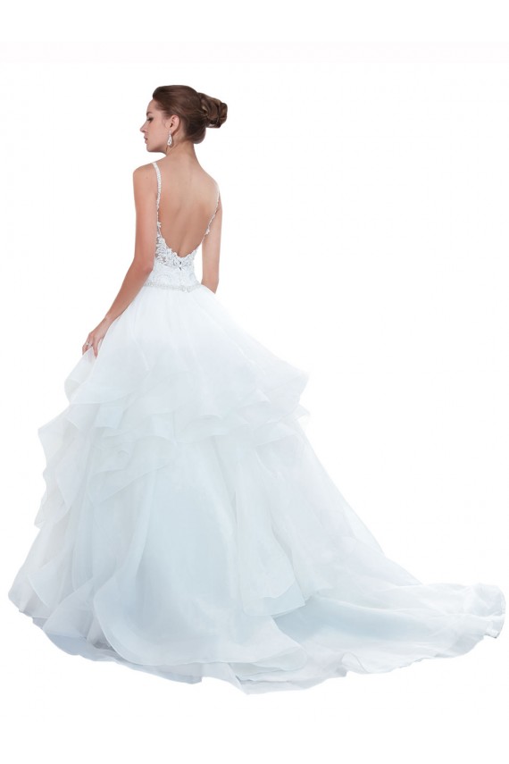 Tulle Spaghetti Straps Sleeveless Chapel Train Beach Wedding Dress Essex