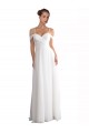 Soft Chiffon Off the Shoulder Sleeveless Sweep Train Beach Wedding Dress Essex