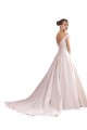Satin Off the Shoulder Sleeveless V-Back Chapel Train Wedding Dresses Essex