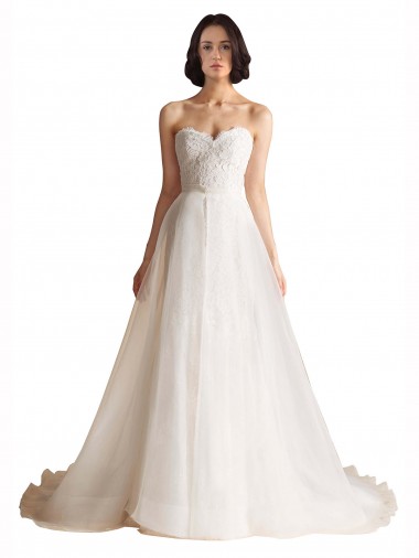 Tulle Sweetheart Sleeveless Low Back Sweep Train Bridal Wedding Dress Essex