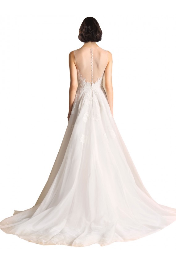 Tulle Illusion Neck Sleeveless Chapel Train Wedding Dress Essex