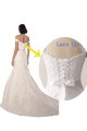 Lace Off the Shoulder Sleeveless White Chapel Train Beach Wedding Dress Essex