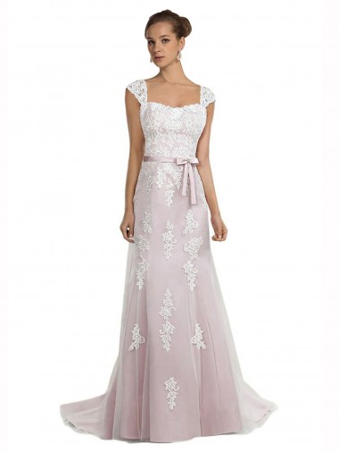 Tulle & Lace Strapless Sleeveless Sweep Train Beach Wedding Dress Essex