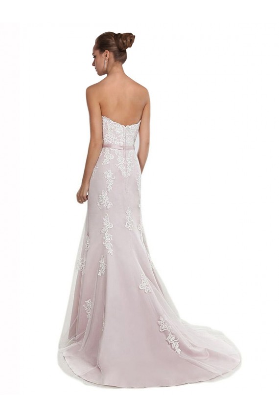Tulle & Lace Strapless Sleeveless Sweep Train Beach Wedding Dress Essex