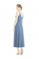 Soft Chiffon Spaghetti Straps Sleeveless Tea Length Bridesmaid Dress Essex