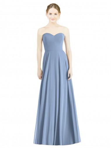Soft Chiffon Sweetheart Sleeveless Long Evening Dress / Bridesmaid Dress Essex