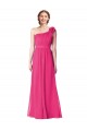Soft Chiffon One Shoulder Sleeveless Azalea Long Bridesmaid Gown Essex