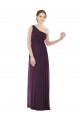 Soft Chiffon One Shoulder Sleeveless Long Evening Dress / Bridesmaid Dress Essex