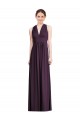 Soft Chiffon V-Neck Sleeveless Grape Long Bridesmaid Dress Essex