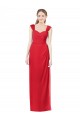 Soft Chiffon Sweetheart Cap Sleeves Red Long Formal Dress / Bridesmaid Dress Essex