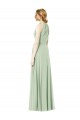 Soft Chiffon Halter Neck Sleeveless Emerald Green Long Bridesmaid Dress Essex