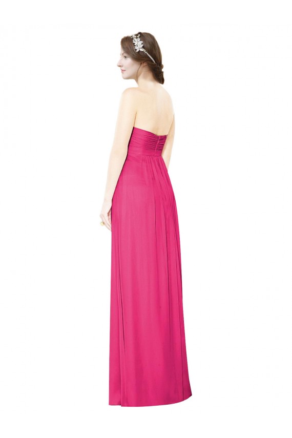 Soft Chiffon Strapless Sleeveless Azalea Long Bridesmaid Dress Essex