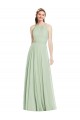 Chiffon Halter Neck Sleeveless Sage Long Bridesmaid Dress / Evening Dress Essex