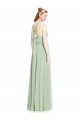 Chiffon Halter Neck Sleeveless Sage Long Bridesmaid Dress / Evening Dress Essex