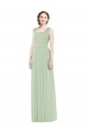 Soft Chiffon Spaghetti Straps Sleeveless Long Bridal Party Dress Essex