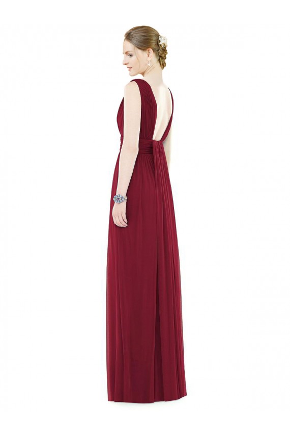 Soft Chiffon V-Neck Sleeveless Long Bridesmaid Gowns Essex