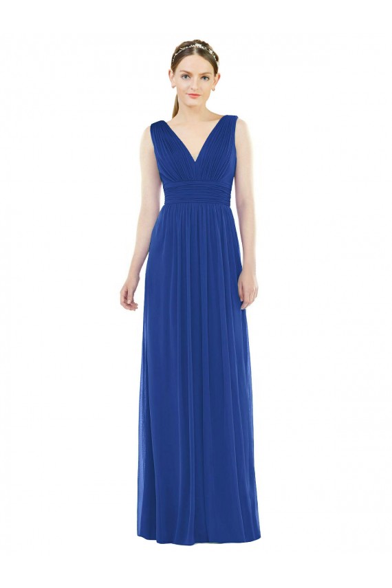 Soft Chiffon V-Neck Sleeveless Long Bridesmaid Gowns Essex