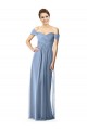 Soft Chiffon Off the Shoulder Cap Sleeves Long Bridesmaid Dress Essex