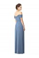 Soft Chiffon Off the Shoulder Cap Sleeves Long Bridesmaid Dress Essex
