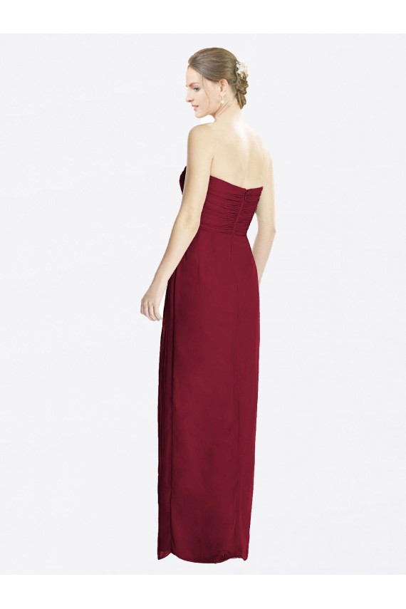 Chiffon Sweetheart Sleeveless Sheath Long Bridesmaid Dress Essex