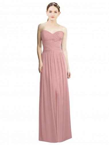 Chiffon Sweetheart Sleeveless Long Bridesmaid Evening Dress Essex