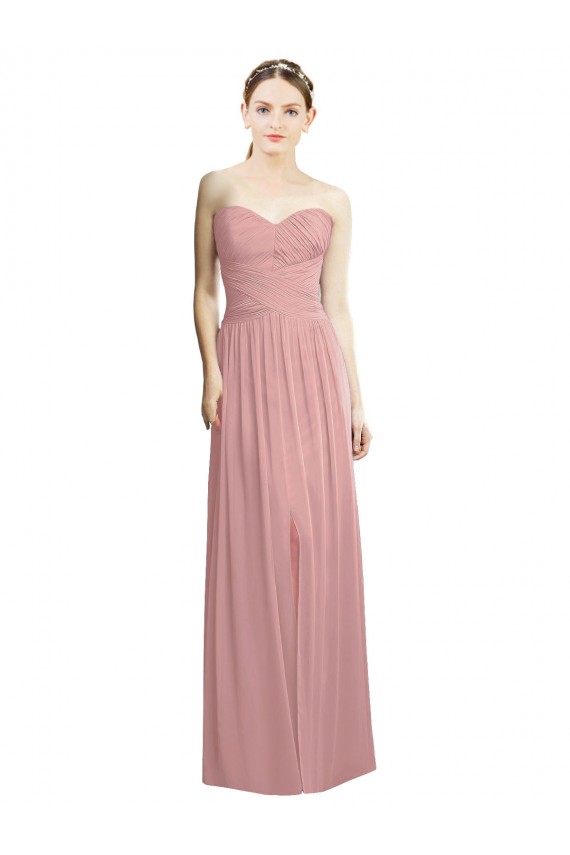 Chiffon Sweetheart Sleeveless Long Bridesmaid Evening Dress Essex