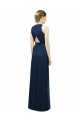 Soft Chiffon Halter Neck Sleeveless Salmon Long Bridesmaid Dress Essex