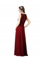 Soft Chiffon Halter Neck Sleeveless Sheath Long Bridesmaid Dress Essex