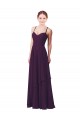 Soft Chiffon Sweetheart Sleeveless Grape Long Bridesmaid Dress Essex