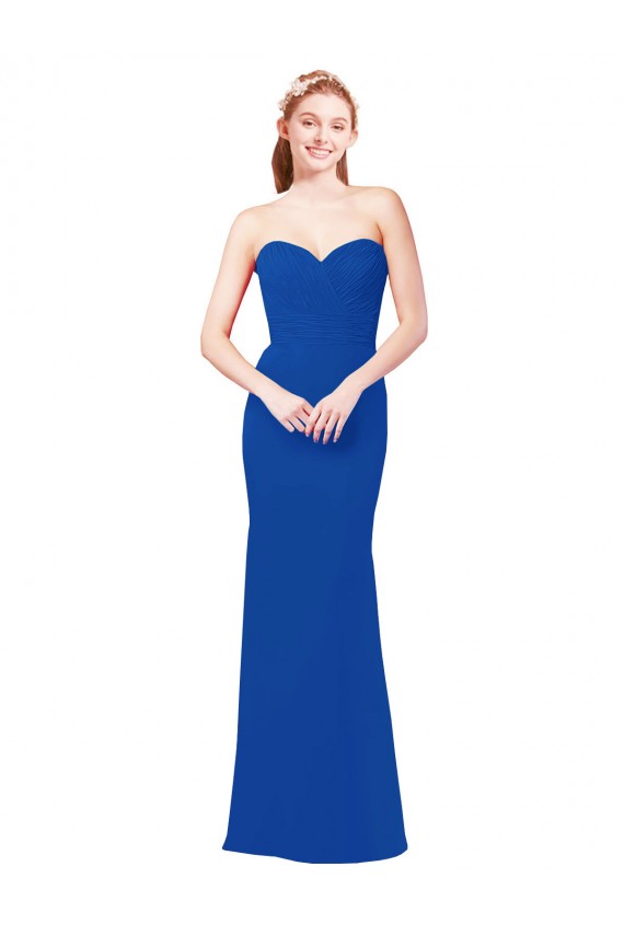 Chiffon Sweetheart Sleeveless Long Bridesmaid Dress / Evening Gowns Essex