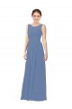 Soft Chiffon Illusion Neck Sleeveless Long Bridesmaid Dress Essex