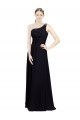 Chiffon One Shoulder Sleeveless Long Bridesmaid Dresses Essex