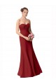 Soft Chiffon Sweetheart Sleeveless Burgundy Long Bridesmaid Dress Essex