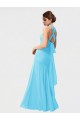 Chiffon Halter Neck Sleeveless Long Bridesmaid Evening Dress Essex
