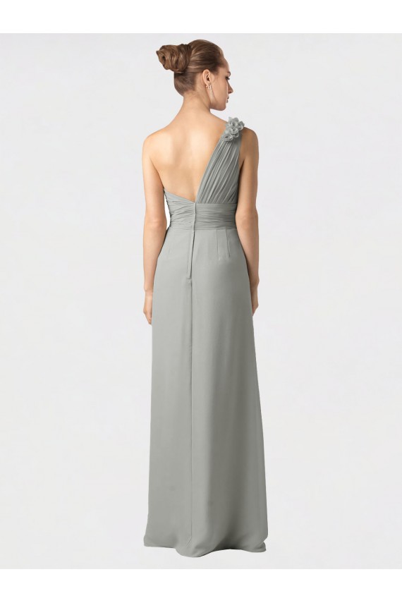 Soft Chiffon One Shoulder Sleeveless Long Bridesmaid Dress / Formal Dress Essex