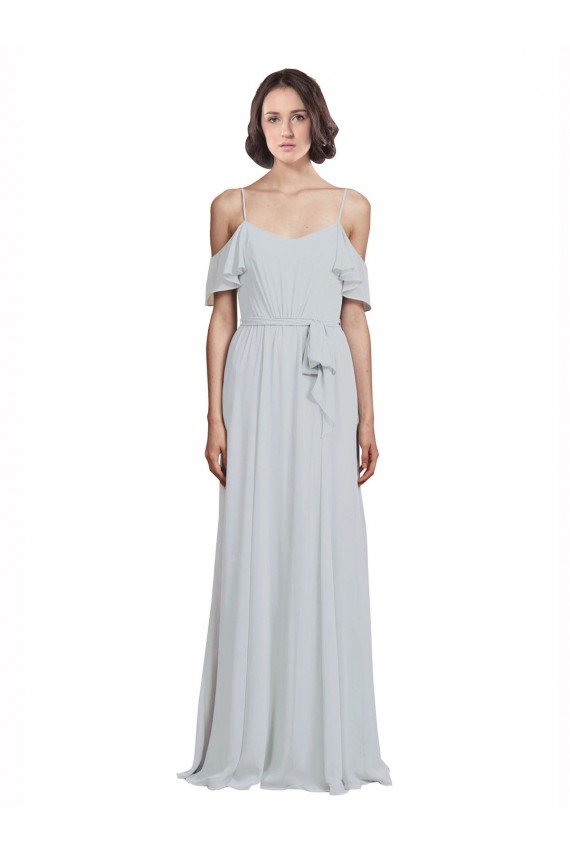 Soft Chiffon Off the Shoulder Sleeveless Long Formal Dress / Bridesmaid Dress Essex