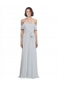 Soft Chiffon Off the Shoulder Sleeveless Long Formal Dress / Bridesmaid Dress Essex